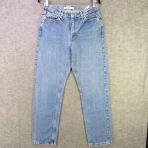 Tommy Hilfiger Jeans Womens 6 Blue High Rise Tapered Leg 100% Cotton Mom Fit